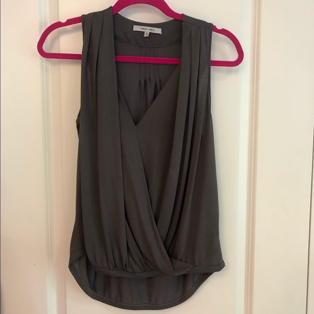 Naked Zebra Grey Sleeveless Top